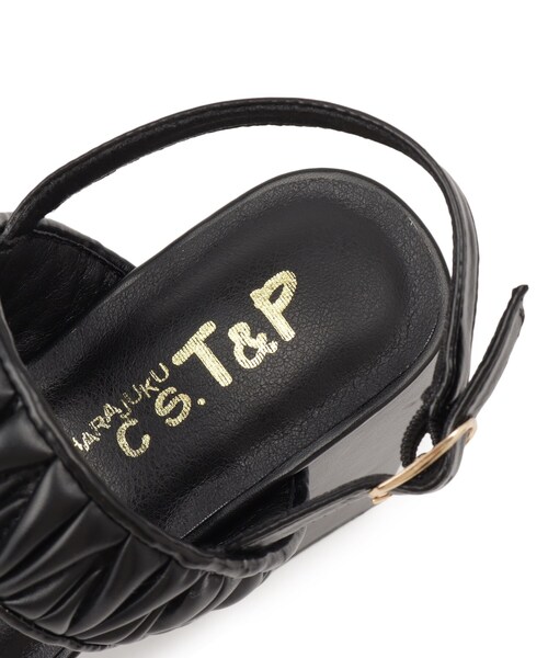 cs T&P(シーエスティーアンドピー)の「ギャザーダブルベルト チャンキーヒールサンダル(サンダル・レディース・ホワイト/ブラック/ピンク系・LL/L/M/S)」の15枚目の写真