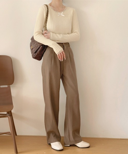 Miniministore（ミニミニストア）の「プルオーバー 長袖 レディース 薄手（Tシャツ/カットソー・レディース・ブラック/ホワイト/ベージュ/ミント・FREE）」の22枚目の写真