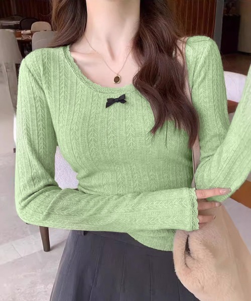 Miniministore（ミニミニストア）の「プルオーバー 長袖 レディース 薄手（Tシャツ/カットソー・レディース・ブラック/ホワイト/ベージュ/ミント・FREE）」の6枚目の写真