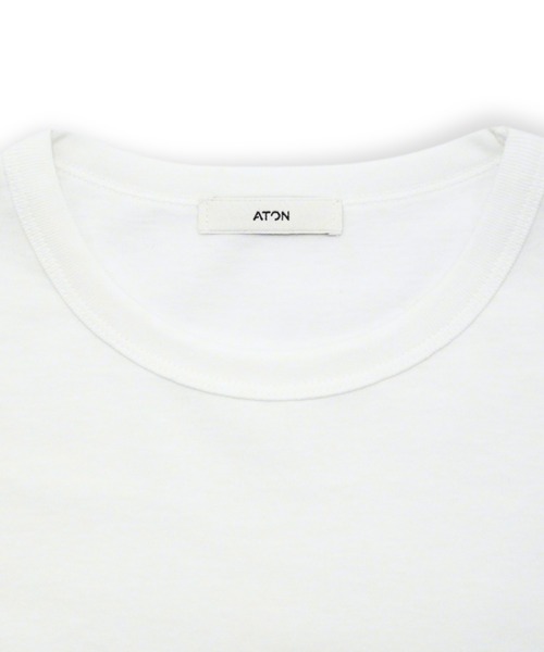 ATON(エイトン)の「【ATON】 DRY COTTON JERSEY STANDARD T-SHIRT(Tシャツ/カットソー・メンズ・グリーン/ブラック/ホワイト・6/4/2)」の5枚目の写真