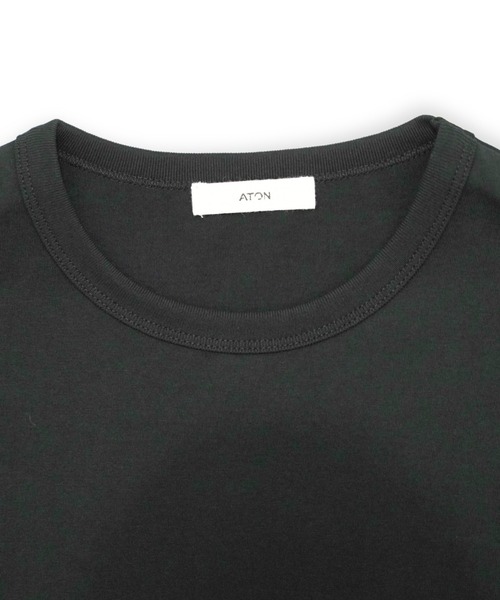 ATON(エイトン)の「【ATON】 DRY COTTON JERSEY STANDARD T-SHIRT(Tシャツ/カットソー・メンズ・グリーン/ブラック/ホワイト・6/4/2)」の9枚目の写真