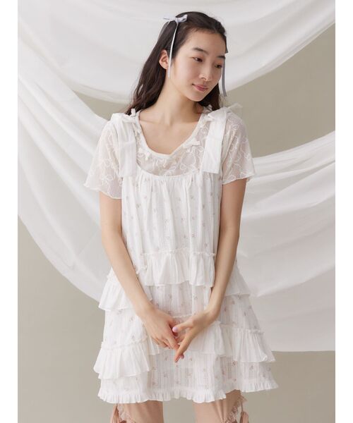 merry jenny(メリージェニー)の「リボンチュールtee(Tシャツ/カットソー・レディース・ブラック/オフホワイト・FREE)」の21枚目の写真