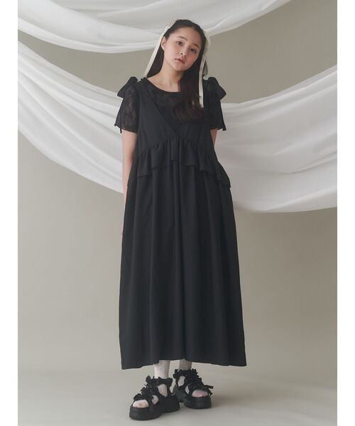 merry jenny(メリージェニー)の「リボンチュールtee(Tシャツ/カットソー・レディース・ブラック/オフホワイト・FREE)」の7枚目の写真