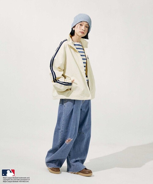 FREAK'S STORE（フリークスストア）の「MLB ナイロンブルゾン（ブルゾン・レディース・ネイビー/ブラック/オフホワイト・ﾌﾘ-）」の8枚目の写真