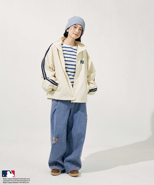 FREAK'S STORE（フリークスストア）の「MLB ナイロンブルゾン（ブルゾン・レディース・ネイビー/ブラック/オフホワイト・ﾌﾘ-）」の9枚目の写真