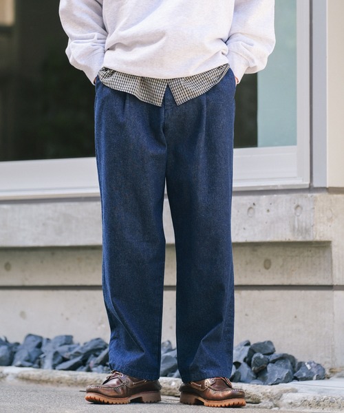 BLUE FRONCE ワイドレッグデニムパンツ Z1975 WIDE-LEG ハイライズE デニムパンツ - ミディアムブルー