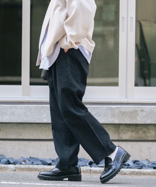RAGEBLUE（レイジブルー）の「ワイドテーパード/タックデニムパンツ（デニムパンツ・メンズ・ネイビー/ブラック・LARGE/MEDIUM/SMALL）」の21枚目の写真