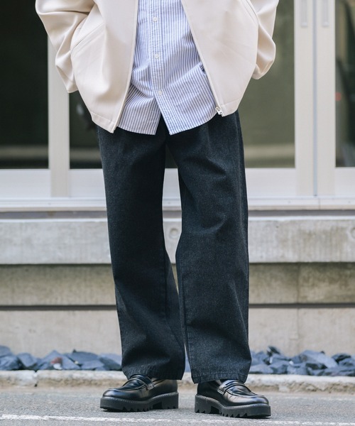 RAGEBLUE（レイジブルー）の「ワイドテーパード/タックデニムパンツ（デニムパンツ・メンズ・ネイビー/ブラック・LARGE/MEDIUM/SMALL）」の22枚目の写真