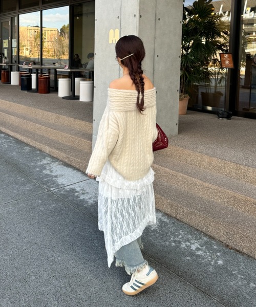 efill（エフィル）の「フレンチスタイルの ミディアム ロング ドレス レース スカート（スカート・レディース・ホワイト/ブラック・FREE）」の13枚目の写真