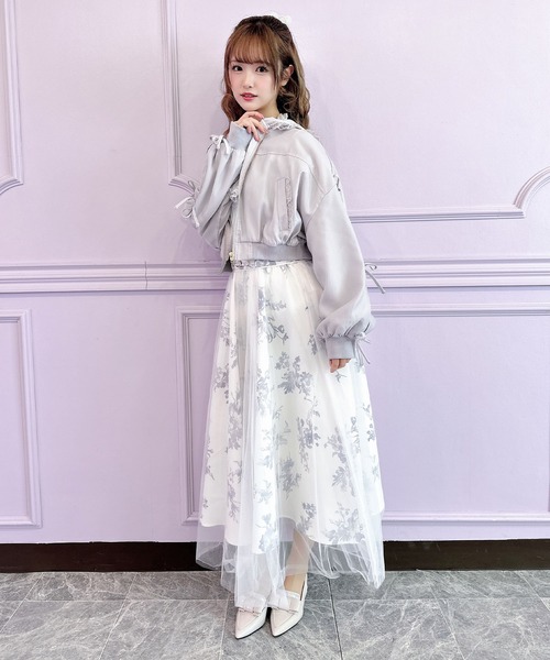 セール】袖リボンフーディーブルゾン（ブルゾン）｜couture BY