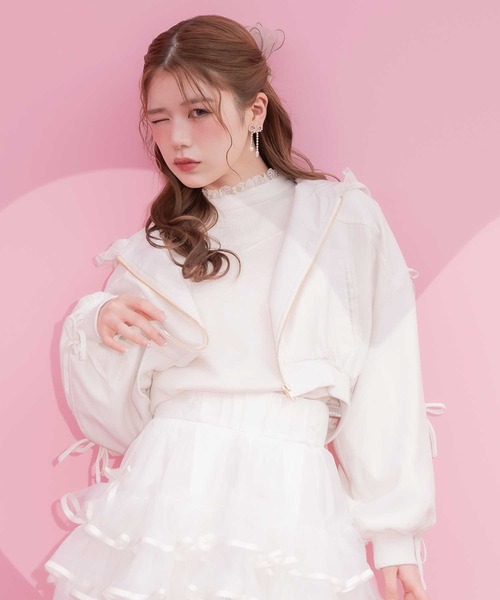 セール】袖リボンフーディーブルゾン（ブルゾン）｜couture BY