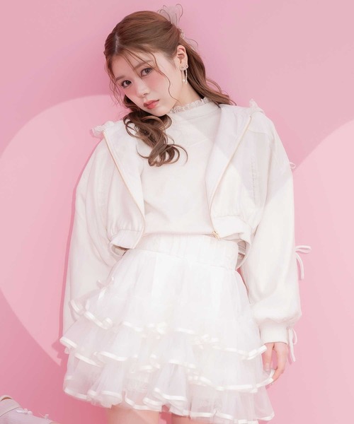 セール】袖リボンフーディーブルゾン（ブルゾン）｜couture BY