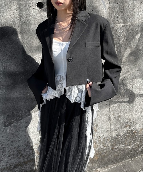 LVEU.（ラブユ.）の「【LVEU.】レースデザインカップ付きキャミソール / トップス キャミソール キャミ レース ブラトップ カップ付き インナー レイヤード ブラック ホワイト（キャミソール・レディース・ホワイト/ブラック・FREE）」の8枚目の写真