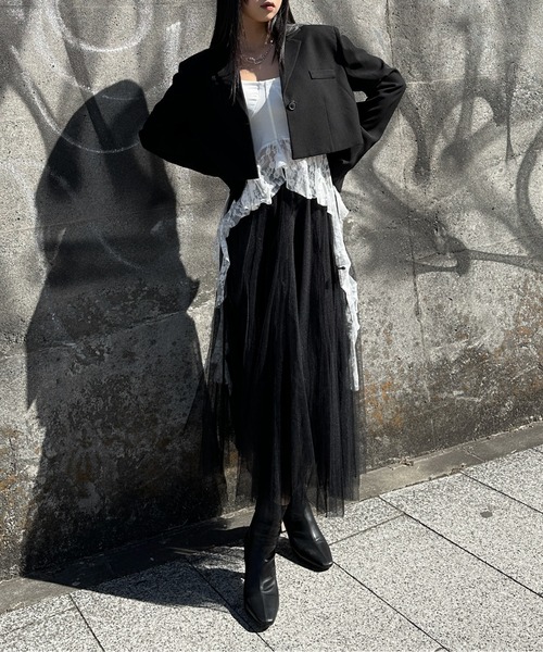 LVEU.（ラブユ.）の「【LVEU.】レースデザインカップ付きキャミソール / トップス キャミソール キャミ レース ブラトップ カップ付き インナー レイヤード ブラック ホワイト（キャミソール・レディース・ホワイト/ブラック・FREE）」の6枚目の写真