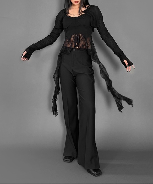 LVEU.（ラブユ.）の「【LVEU.】レースデザインカップ付きキャミソール / トップス キャミソール キャミ レース ブラトップ カップ付き インナー レイヤード ブラック ホワイト（キャミソール・レディース・ホワイト/ブラック・FREE）」の15枚目の写真