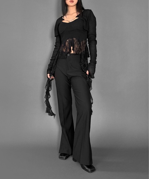 LVEU.（ラブユ.）の「【LVEU.】レースデザインカップ付きキャミソール / トップス キャミソール キャミ レース ブラトップ カップ付き インナー レイヤード ブラック ホワイト（キャミソール・レディース・ホワイト/ブラック・FREE）」の16枚目の写真