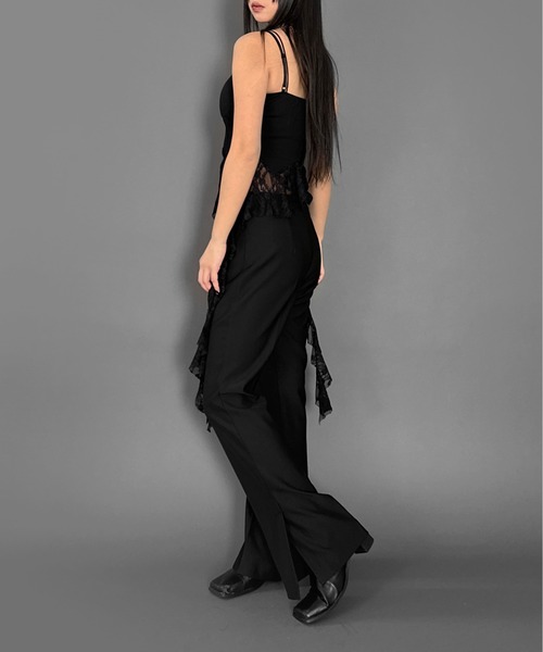 LVEU.（ラブユ.）の「【LVEU.】レースデザインカップ付きキャミソール / トップス キャミソール キャミ レース ブラトップ カップ付き インナー レイヤード ブラック ホワイト（キャミソール・レディース・ホワイト/ブラック・FREE）」の10枚目の写真