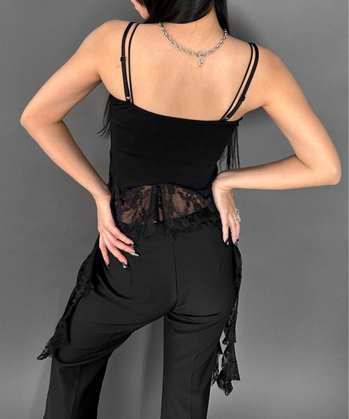 LVEU.（ラブユ.）の「【LVEU.】レースデザインカップ付きキャミソール / トップス キャミソール キャミ レース ブラトップ カップ付き インナー レイヤード ブラック ホワイト（キャミソール・レディース・ホワイト/ブラック・FREE）」の12枚目の写真