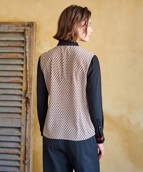 DRESSTERIOR（ドレステリア）の「【洗える/小紋柄】ヴィンテージパターンプリントコンビシャツ（シャツ/ブラウス・レディース・ベージュ系その他4・34/36/38）」の11枚目の写真
