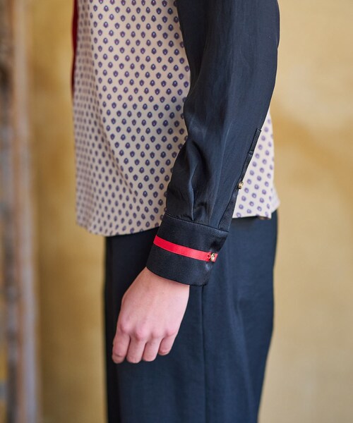 DRESSTERIOR（ドレステリア）の「【洗える/小紋柄】ヴィンテージパターンプリントコンビシャツ（シャツ/ブラウス・レディース・ベージュ系その他4・34/36/38）」の13枚目の写真