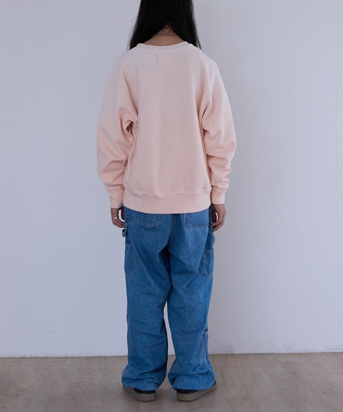 LES TIEN(レスティエン)の「LES TIEN CROP CREW (CF-1003-SF)(スウェット・メンズ・ブラック/ピンク・MEDIUM/LARGE)」の6枚目の写真