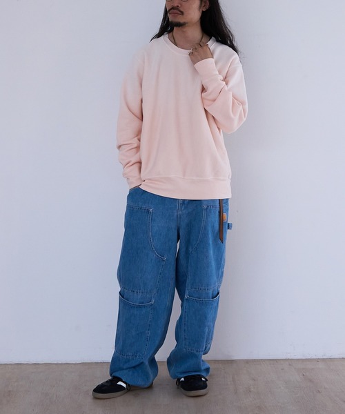LES TIEN(レスティエン)の「LES TIEN CROP CREW (CF-1003-SF)(スウェット・メンズ・ブラック/ピンク・MEDIUM/LARGE)」の7枚目の写真