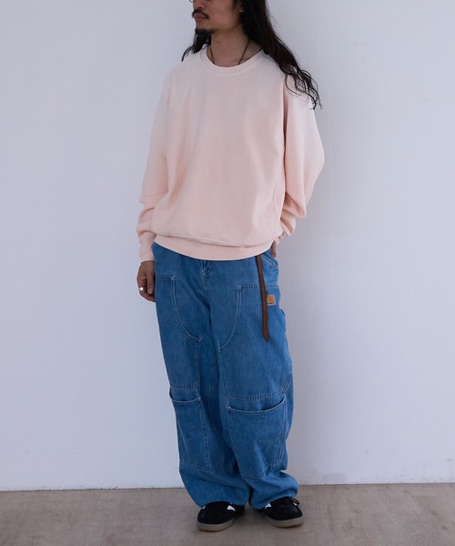 LES TIEN(レスティエン)の「LES TIEN CROP CREW (CF-1003-SF)(スウェット・メンズ・ブラック/ピンク・MEDIUM/LARGE)」の8枚目の写真