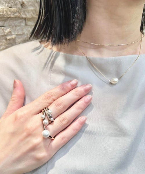 レイヤード] K10YG パール ネックレス（ネックレス）｜ete（エテ）の