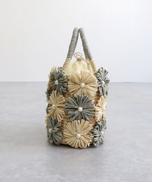 MIAN (ミアン)の「花モチーフトートバッグ(かごバッグ・レディース・ベージュ/ミント/ブラック・FREE)」の18枚目の写真