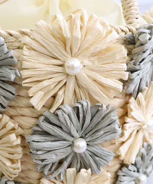 MIAN (ミアン)の「花モチーフトートバッグ(かごバッグ・レディース・ベージュ/ミント/ブラック・FREE)」の21枚目の写真