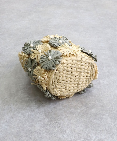 MIAN (ミアン)の「花モチーフトートバッグ(かごバッグ・レディース・ベージュ/ミント/ブラック・FREE)」の19枚目の写真