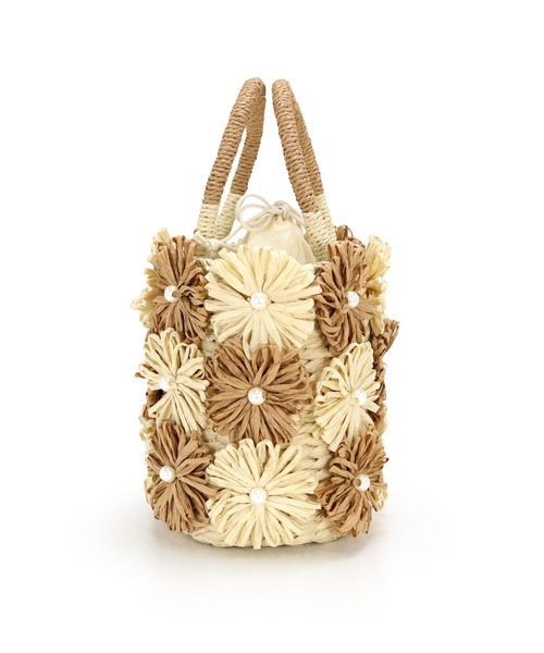 MIAN (ミアン)の「花モチーフトートバッグ(かごバッグ・レディース・ベージュ/ミント/ブラック・FREE)」の14枚目の写真