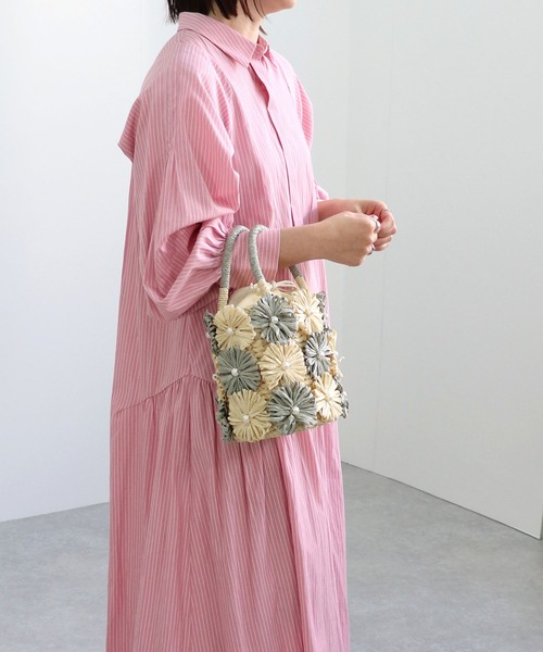 MIAN (ミアン)の「花モチーフトートバッグ(かごバッグ・レディース・ベージュ/ミント/ブラック・FREE)」の22枚目の写真