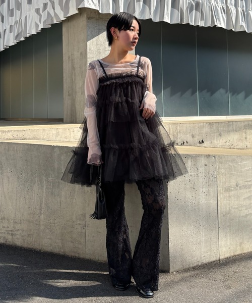 Honey mi Honey - HONEY MI HONEYチュールトップス 2024.05.12 12:00- NEW】 tulle off shoulder blouse ¥20,350