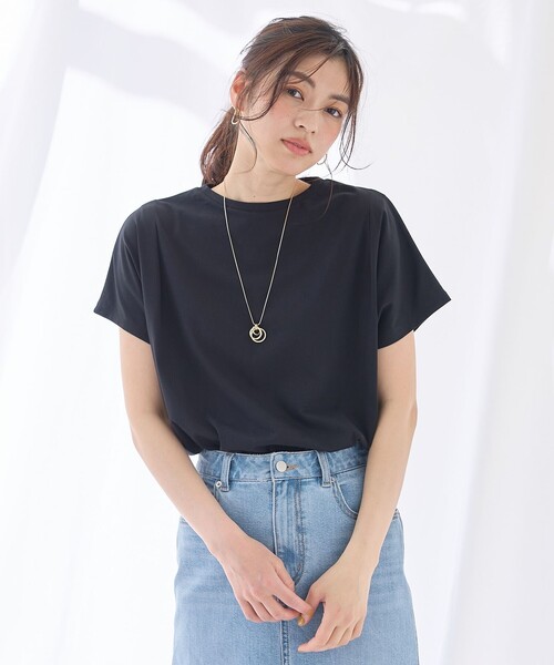 ANY(エニィ)の「エニィファンクションフレンチスリーブTシャツ(Tシャツ/カットソー・レディース・ブラック系2/グレー系1/オールドローズ系/ブルー系/ブラック系/ホワイト系1/イエロー系/ターコイズブルー系/ブラック系3・4)」の1枚目の写真