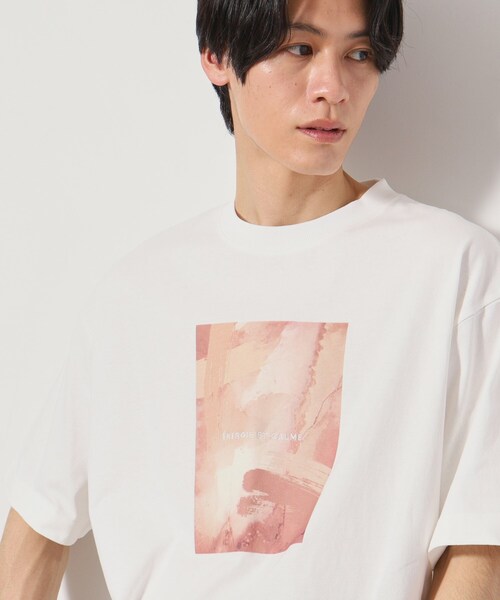 THE SHOP TK （ザ ショップ ティーケー ）の「【Begin6月号掲載】オーガニックコットンプリント半袖Tシャツ（Tシャツ/カットソー・メンズ・チャコール/ホワイト系8/グリーン系5/ダークブラウン/オフホワイト/ホワイト系3・02/03/04）」の2枚目の写真
