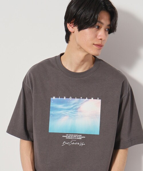 THE SHOP TK （ザ ショップ ティーケー ）の「【Begin6月号掲載】オーガニックコットンプリント半袖Tシャツ（Tシャツ/カットソー・メンズ・チャコール/ホワイト系8/グリーン系5/ダークブラウン/オフホワイト/ホワイト系3・02/03/04）」の5枚目の写真