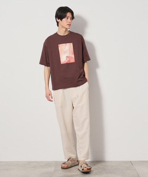 THE SHOP TK （ザ ショップ ティーケー ）の「【Begin6月号掲載】オーガニックコットンプリント半袖Tシャツ（Tシャツ/カットソー・メンズ・チャコール/ホワイト系8/グリーン系5/ダークブラウン/オフホワイト/ホワイト系3・02/03/04）」の18枚目の写真