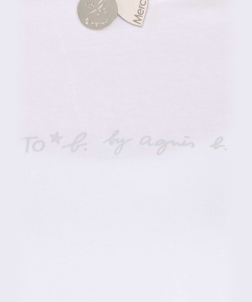 To b. by agnes b.(トゥービーバイアニエスベー)の「ロゴ プリント コットン マカロン Tシャツ(Tシャツ/カットソー・レディース・ホワイト・38/40)」の9枚目の写真