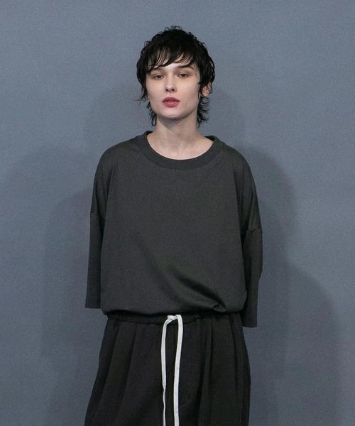my beautiful landlet(マイビューティフルランドレット)の「【my beautiful landlet】 GIZANDY JERSEY OVERSIZE T-SHIRT(Tシャツ/カットソー・メンズ・グリーン/レッド/ブラック/オリーブ/ホワイト・1/0)」の4枚目の写真