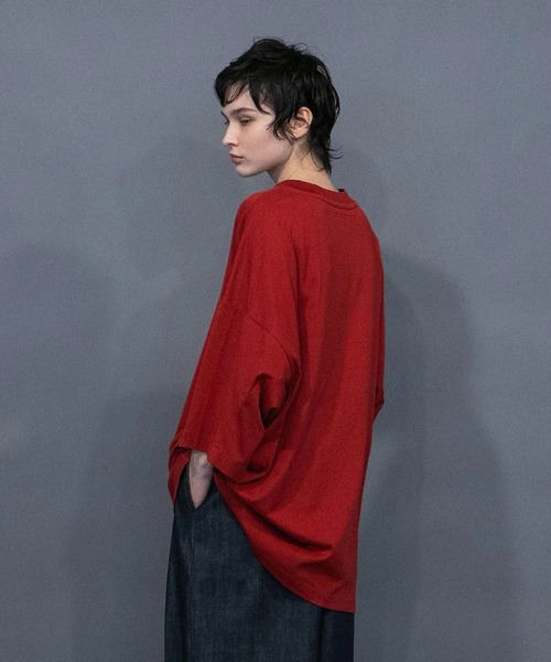 my beautiful landlet(マイビューティフルランドレット)の「【my beautiful landlet】 GIZANDY JERSEY OVERSIZE T-SHIRT(Tシャツ/カットソー・メンズ・グリーン/レッド/ブラック/オリーブ/ホワイト・1/0)」の12枚目の写真