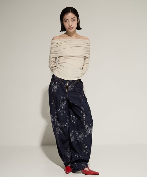 STUDIOUS/ステュディオス】Washable Silk Cotton Offshoulder