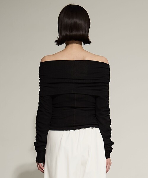 tシャツ 「STUDIOUS/ステュディオス」Washable Silk Cotton Offshoulder/シルクコットンオフショルダー レディー STUDIOUS tシャツ 「STUDIOUS/ステュディオス」Washable Silk