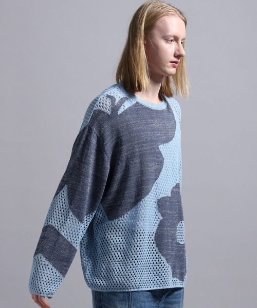 BLAYMORE(ブレイモア)の「【BLAYMORE】Butterfly Flower Glitter Knit / メッシュニット ラメ糸混紡(ニット/セーター・メンズ・ブラック/ライトブルー・S/M)」の12枚目の写真