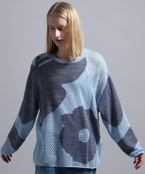 BLAYMORE(ブレイモア)の「【BLAYMORE】Butterfly Flower Glitter Knit / メッシュニット ラメ糸混紡(ニット/セーター・メンズ・ブラック/ライトブルー・S/M)」の13枚目の写真