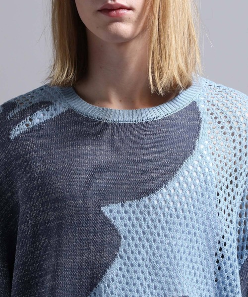 BLAYMORE(ブレイモア)の「【BLAYMORE】Butterfly Flower Glitter Knit / メッシュニット ラメ糸混紡(ニット/セーター・メンズ・ブラック/ライトブルー・S/M)」の18枚目の写真