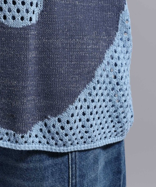 BLAYMORE(ブレイモア)の「【BLAYMORE】Butterfly Flower Glitter Knit / メッシュニット ラメ糸混紡(ニット/セーター・メンズ・ブラック/ライトブルー・S/M)」の20枚目の写真