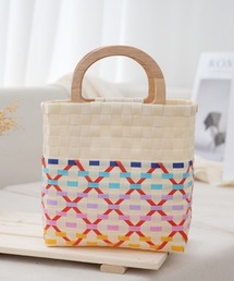 Ritzy（リッツィー）の「ウッド調ハンドル かごバッグ（かごバッグ）」