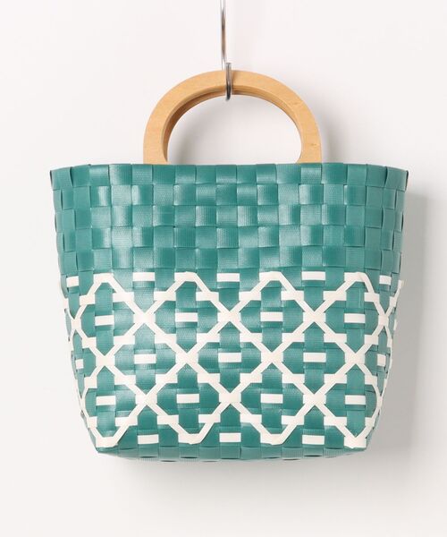 Ritzy（リッツィー）の「ウッド調ハンドル かごバッグ（かごバッグ・レディース・グリーン/ホワイト/レッド/ブラック・FREE）」の9枚目の写真