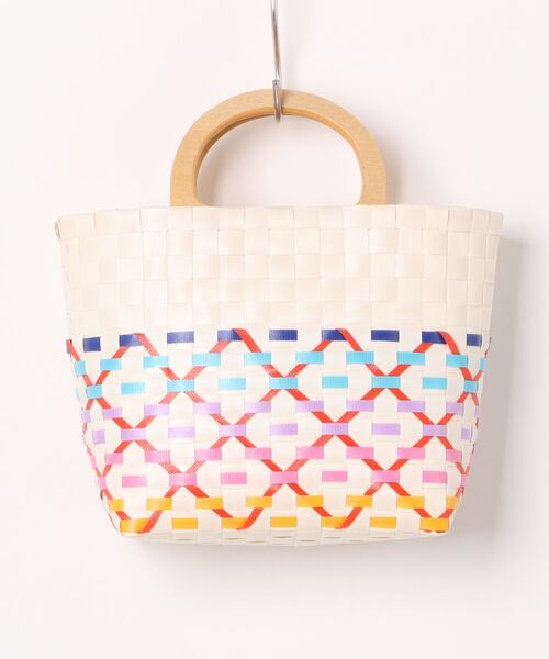 Ritzy（リッツィー）の「ウッド調ハンドル かごバッグ（かごバッグ・レディース・グリーン/ホワイト/レッド/ブラック・FREE）」の10枚目の写真